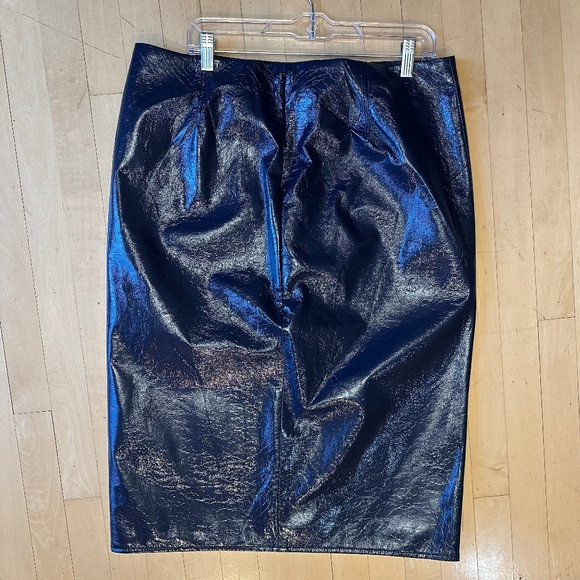 J.Crew Navy Faux patent No.3 Pencil skirt, 14  GP1507 - Picture 6 of 6